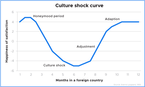 graph showing 5 stages of culture shock